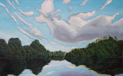 Chris Stoffel Overvoorde painting, Evening on The Grand, for sale from Eyekons Gallery