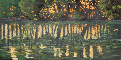 Chris Stoffel Overvoorde painting, Grand River Reflections, for sale from Eyekons Gallery