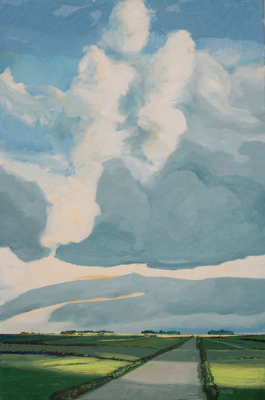 Chris Stoffel Overvoorde painting, Tall Clouds, Alberta for sale from Eyekons Gallery