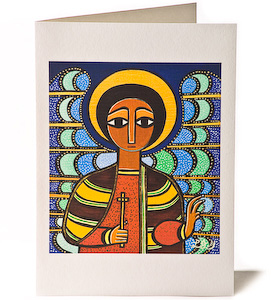 Guardian Angel - Blue Wings, Giclee Christmas Card by Laura James Guardian Angel - Blue Wings, Giclee Christmas Card by Laura James