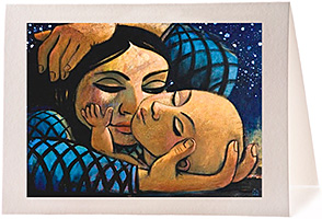 Madonna & Child in Blue, Giclee Christmas Card by Wayne Forte Madonna & Child in Blue, Giclee Christmas Card by Wayne Forte