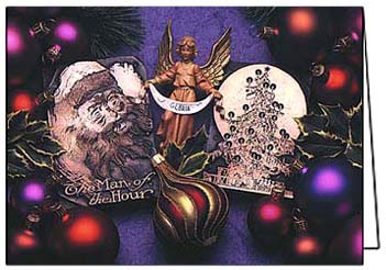 Santa, Angel & Tree Christmas Card by Phil Schaafsma Santa, Angel & Tree Christmas Card by Phil Schaafsma