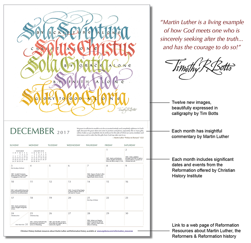 Eyekons Gallery Tim Botts 2017 Martin Luther Reformation Calendar