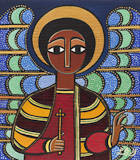 Laura James, Guardian Angel II Ethiopian Iconography painting, link to Artist Home Page